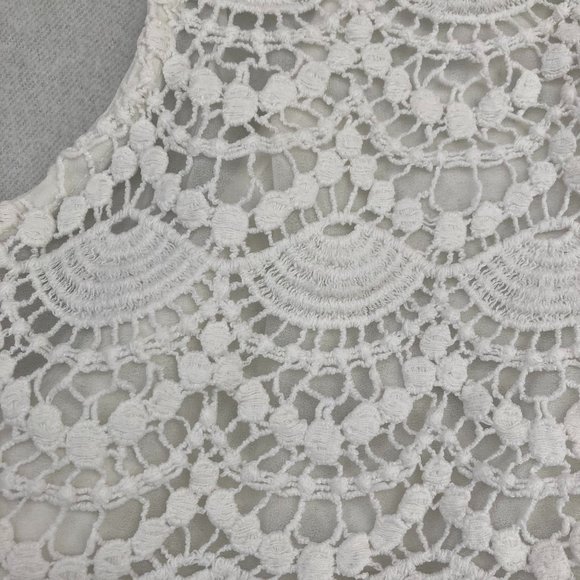 Abercrombie & Fitch Lace Detail White/Black Racer Back Sleeveless Top - Picture 5 of 9